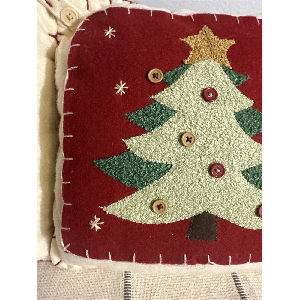 Christmas Tree  Holiday Throw Pillows Target Square 11x11 White Red Set 2‎